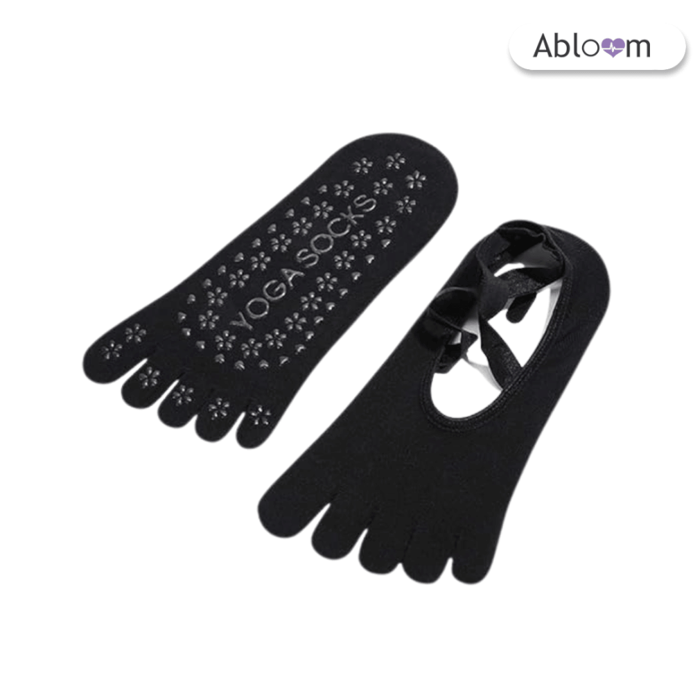 ถุงเท้าโยคะแยกนิ้ว แบบปิดนิ้วเท้า ABLOOM 0210030004019_สีดำ